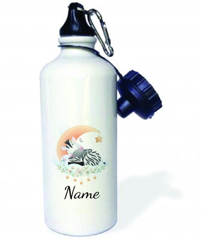 Personalised Cute Zebra on Cloud Aluminum Water Bottle